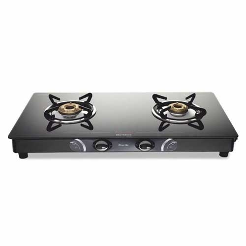 Preethi GTS 102 2 Burner Glass Manual Gas Stove