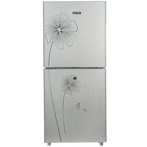 Vigo 205 Litre Silver Flower Refrigerator